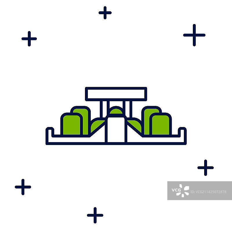 填充轮廓的一级方程式赛车图标图片素材