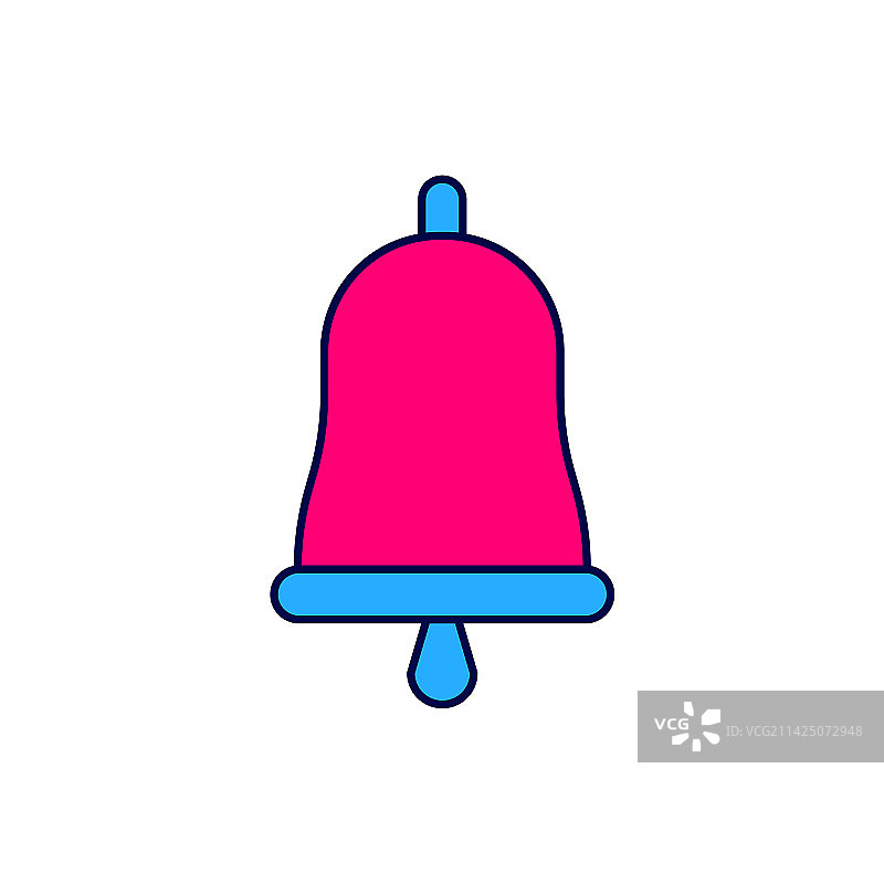 白色背景上的响铃轮廓图标图片素材