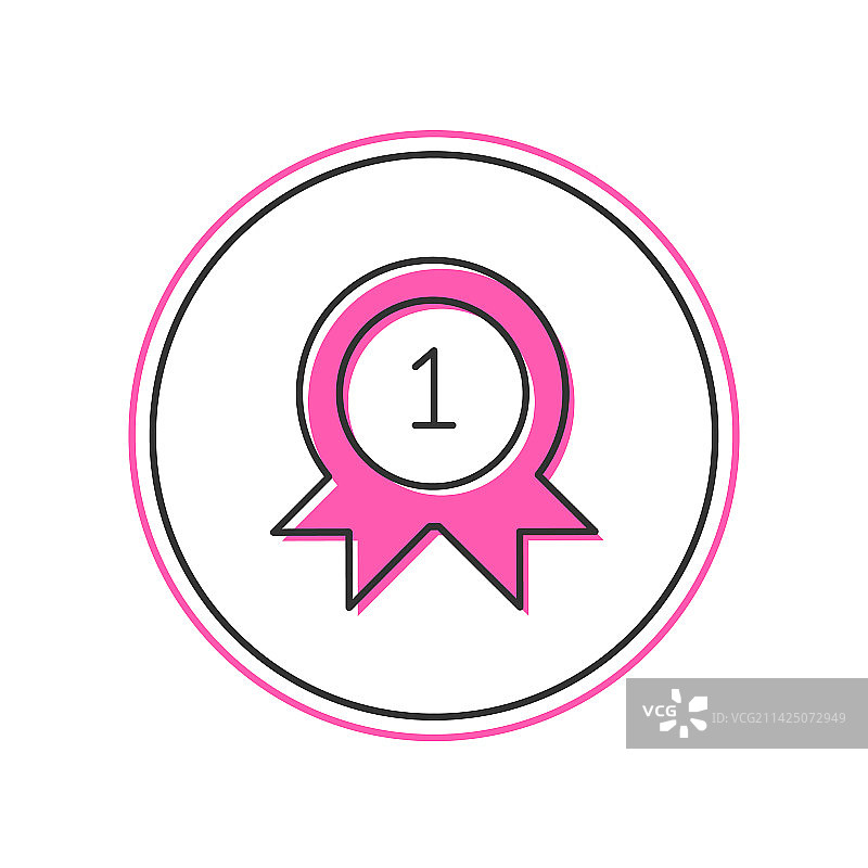 白色背景上的填充轮廓奖章图标图片素材