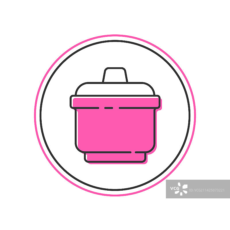白色背景上的烹饪锅轮廓图标图片素材