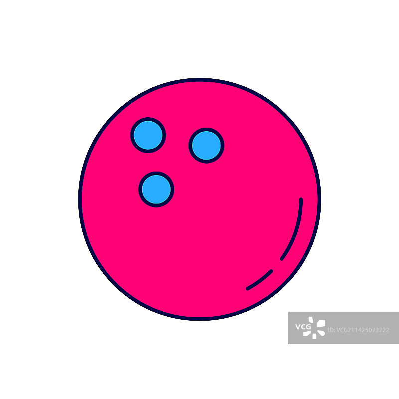 填充描边保龄球图标白色背景图片素材