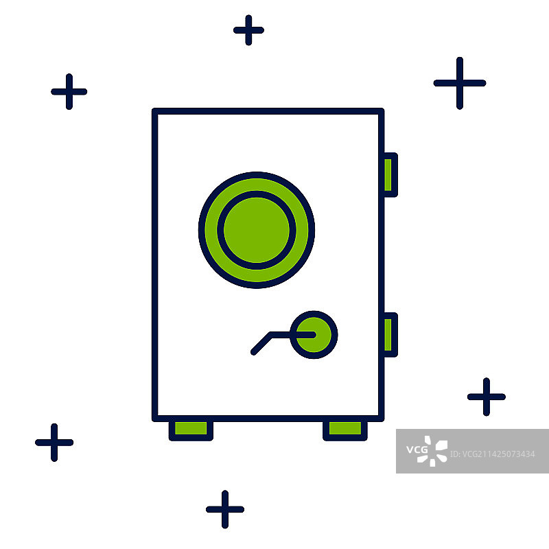 白色背景上的保险箱轮廓图标图片素材