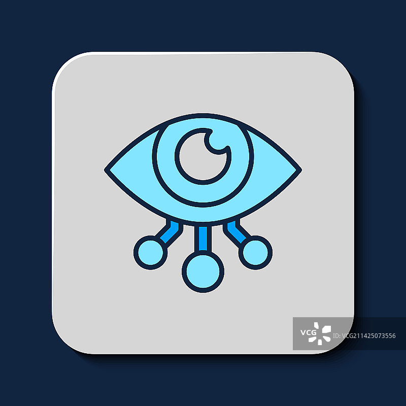 填充轮廓的眼睛扫描图标图片素材