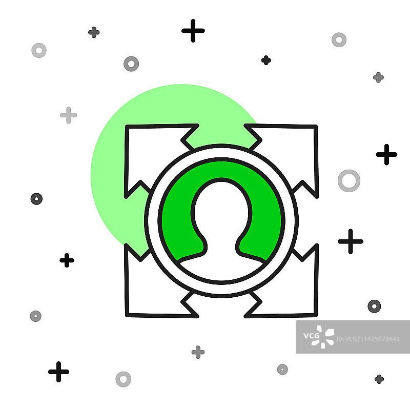 白色背景上的猎头轮廓图标图片素材