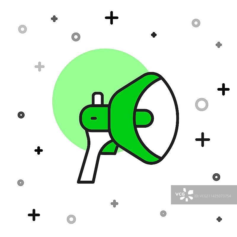 白色背景上的填充轮廓扩音器图标图片素材