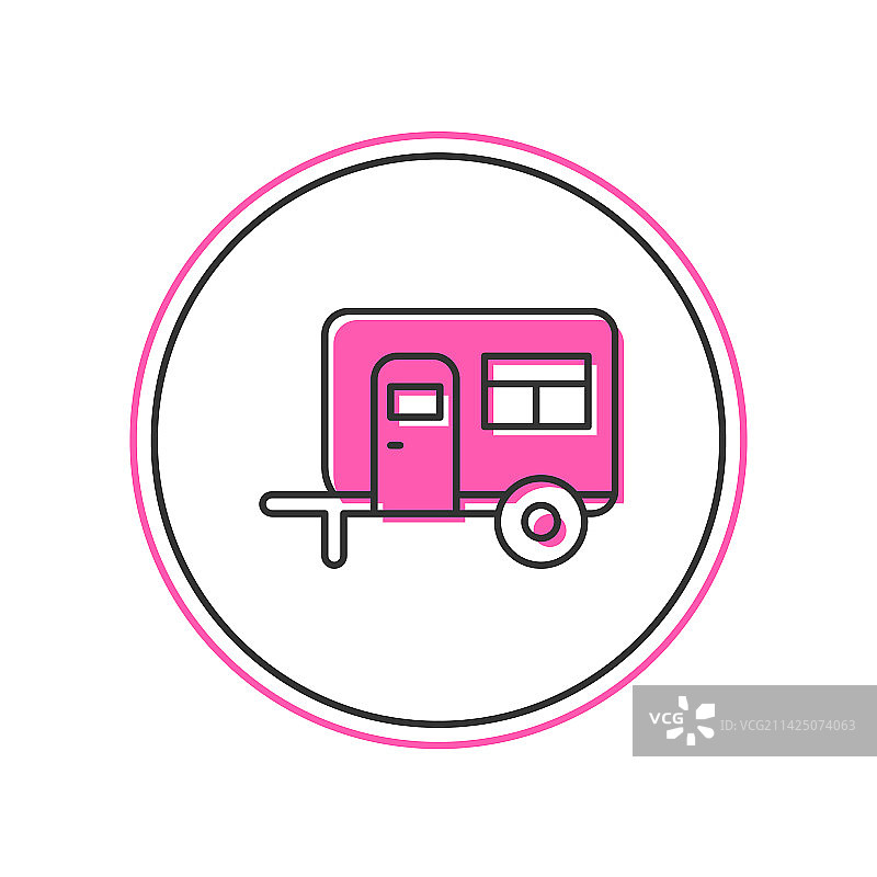 露营拖车轮廓图标图片素材