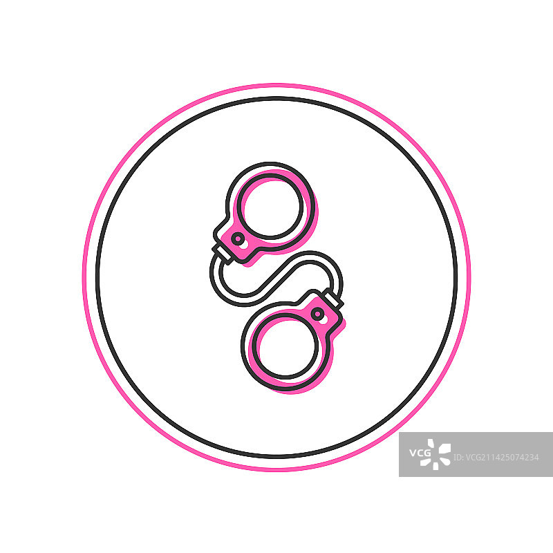 白色背景上的手铐轮廓图标图片素材