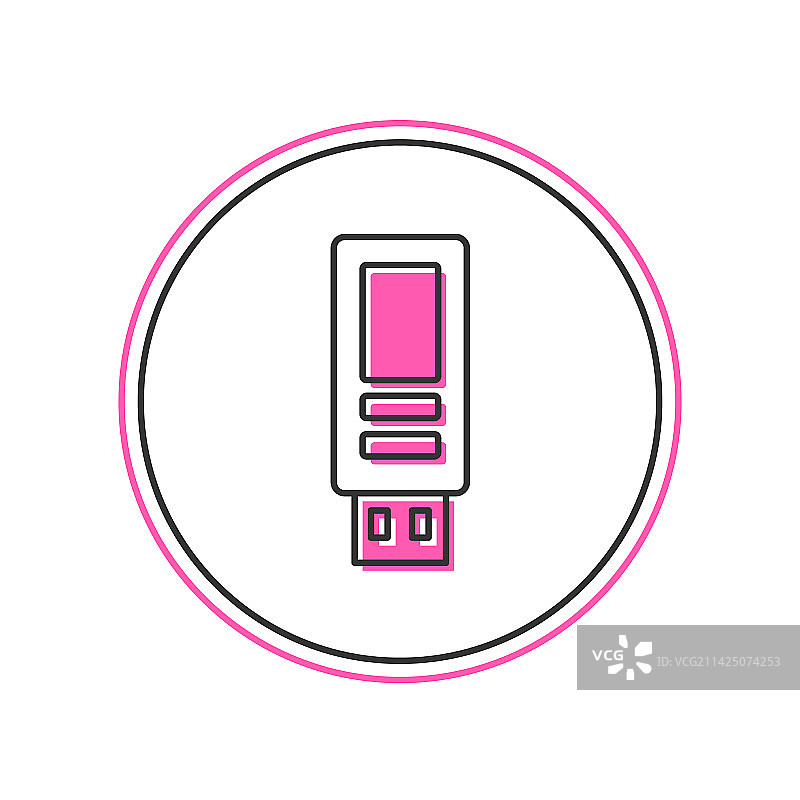 U盘描边填充图标图片素材