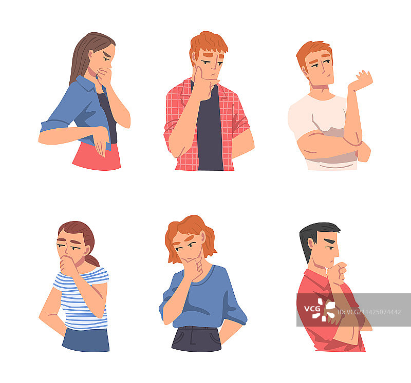 思考中的男女图片素材