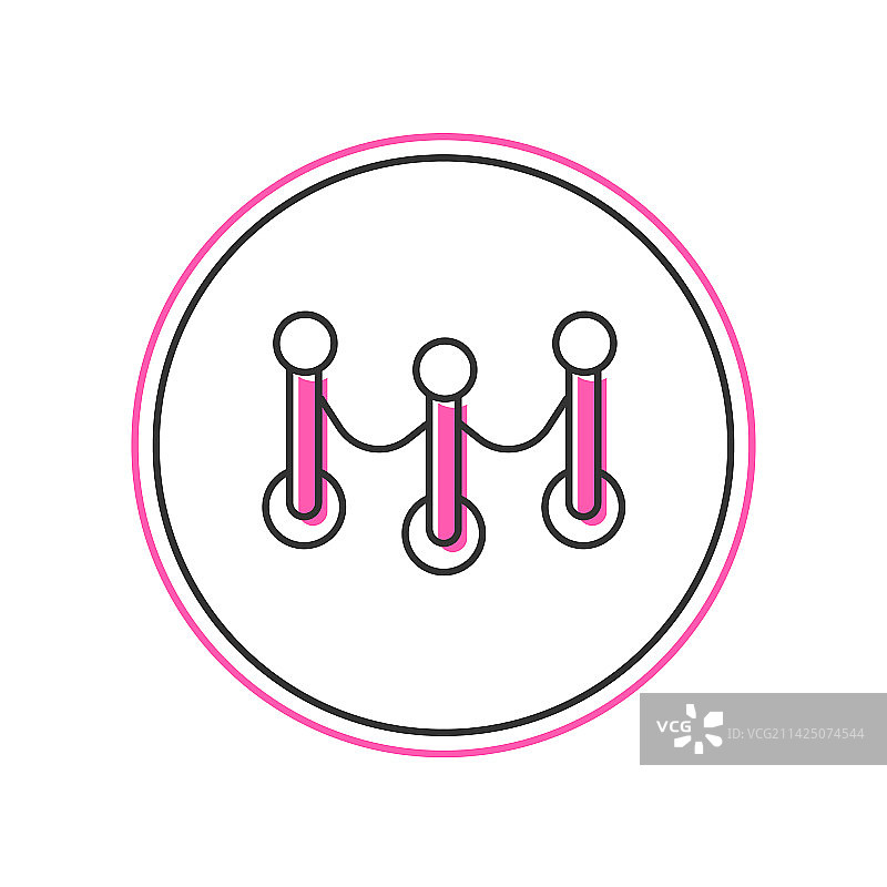 白色背景上的绳索障碍图标轮廓图图片素材