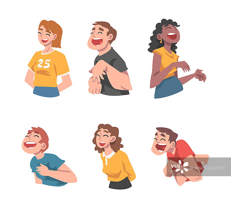 快乐的人们开怀大笑，面容喜悦图片素材