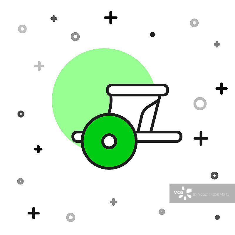 填充轮廓古希腊战车图标图片素材