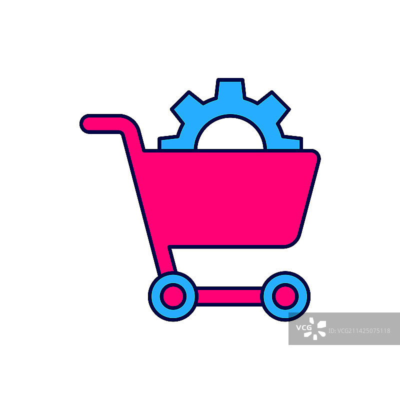 购物车图标轮廓填充设计图片素材