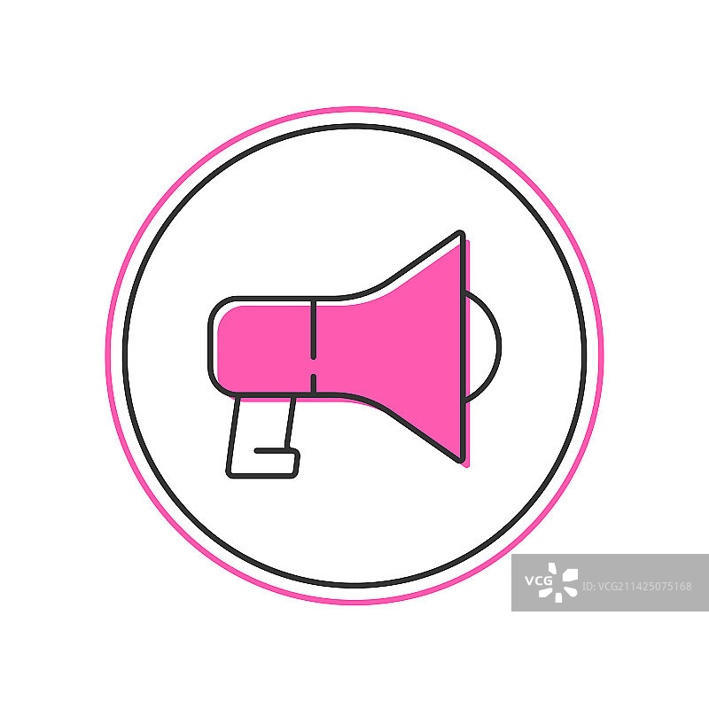 白色背景上的填充轮廓扩音器图标图片素材