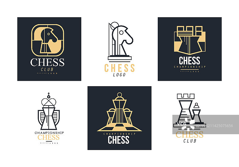 带有棋盘的国际象棋俱乐部标志设计图片素材