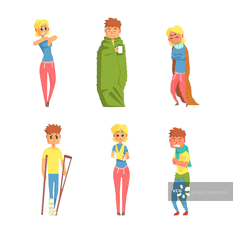 人物感到不适生病图片素材