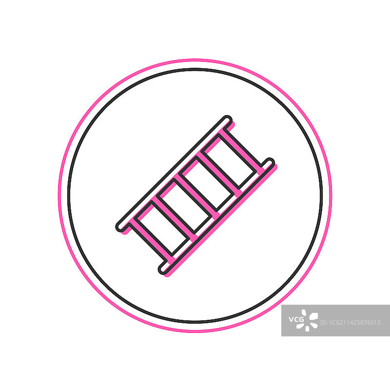 白色背景上的消防逃生梯轮廓图标图片素材