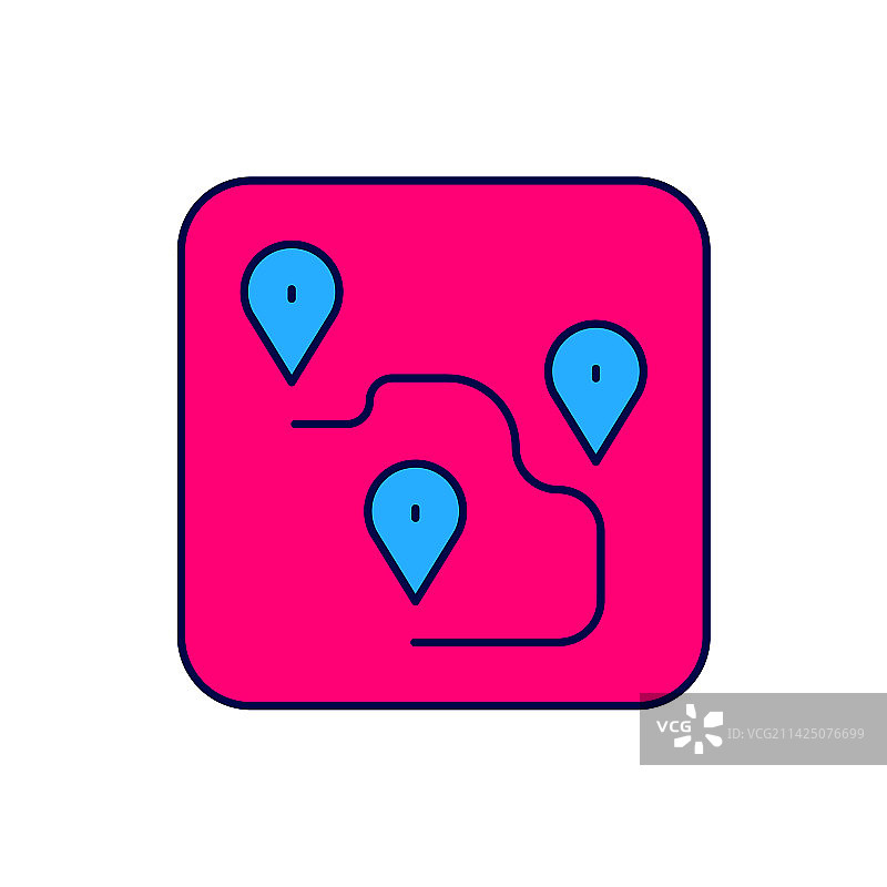 填充轮廓路线位置图标图片素材