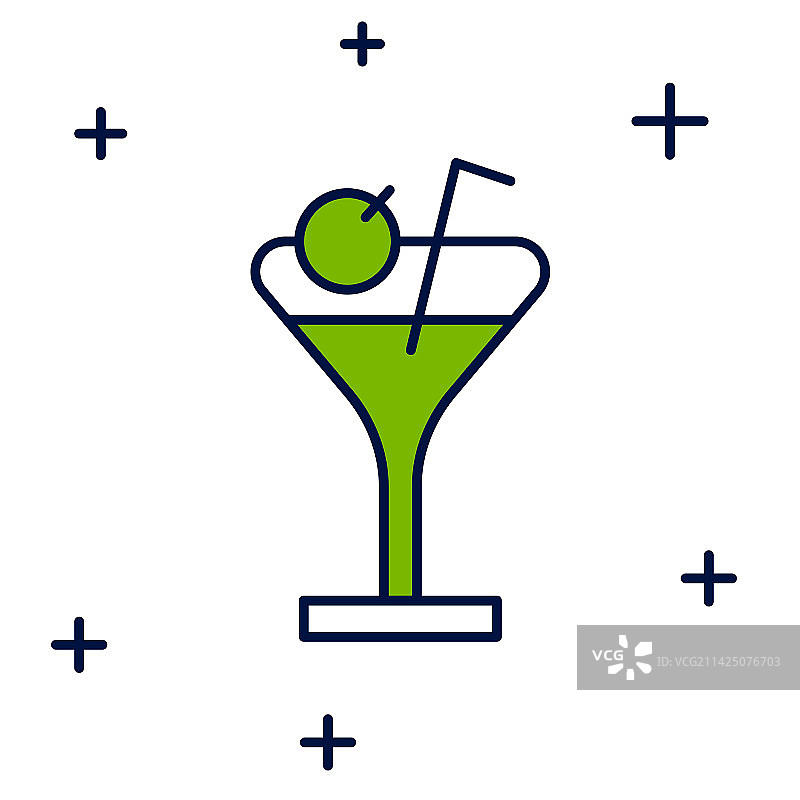 马提尼酒杯轮廓图标图片素材