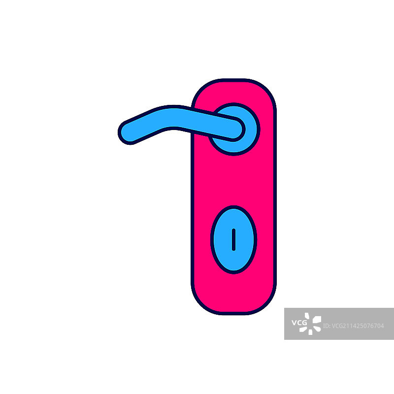 白色背景上的门把手轮廓图标图片素材