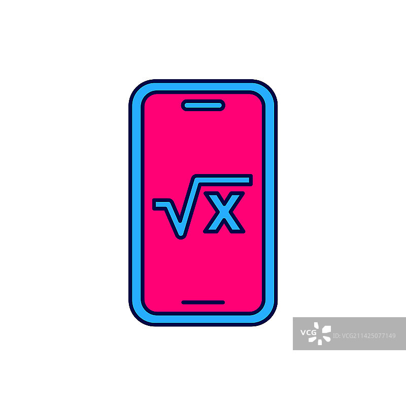 填充轮廓X的平方根字形图标图片素材