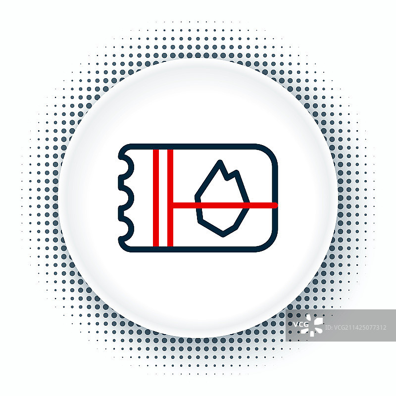 冰岛线条票务图标，白色背景图片素材