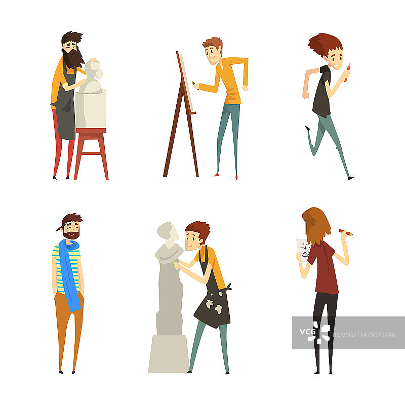 从事手工绘画的创意男人图片素材