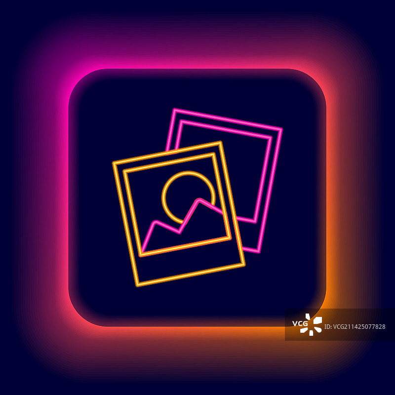 发光霓虹灯相框图标图片素材