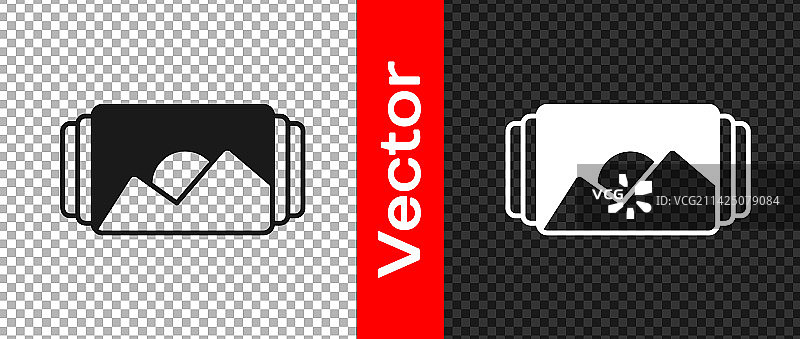 透明背景上的黑色相框图标图片素材