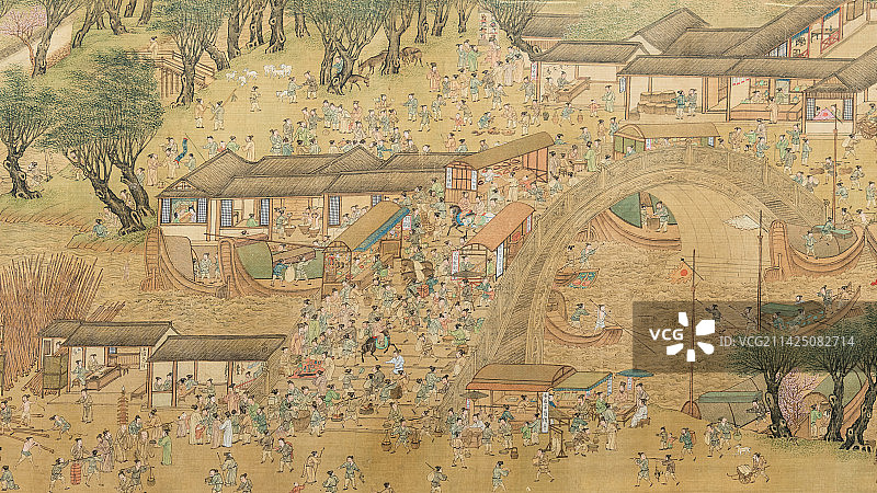 明代仇英的清明上河图图片素材