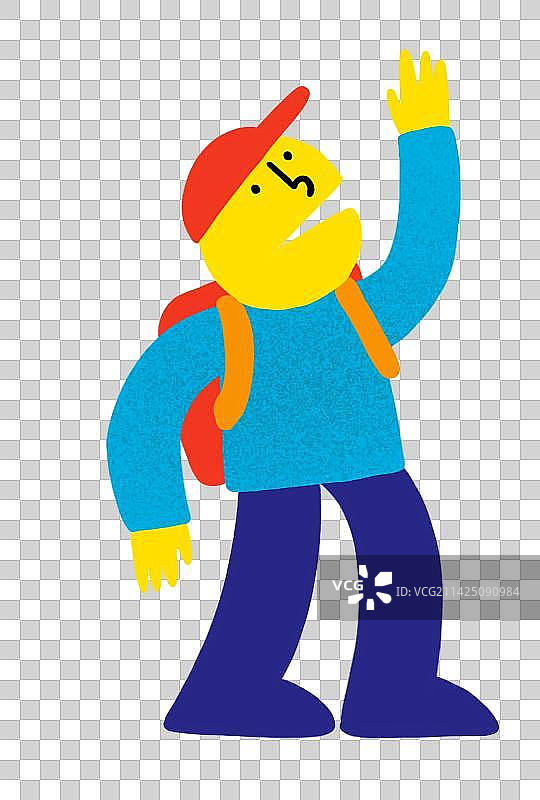 原创插画人物小黄人儿童png元素图片素材