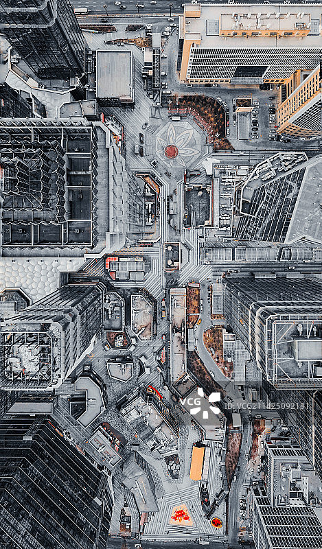 航拍俯视西宁海湖广场图片素材