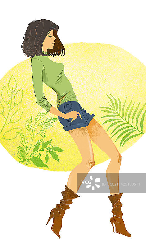 优雅，春天，时髦的，淡彩，绿色图片素材