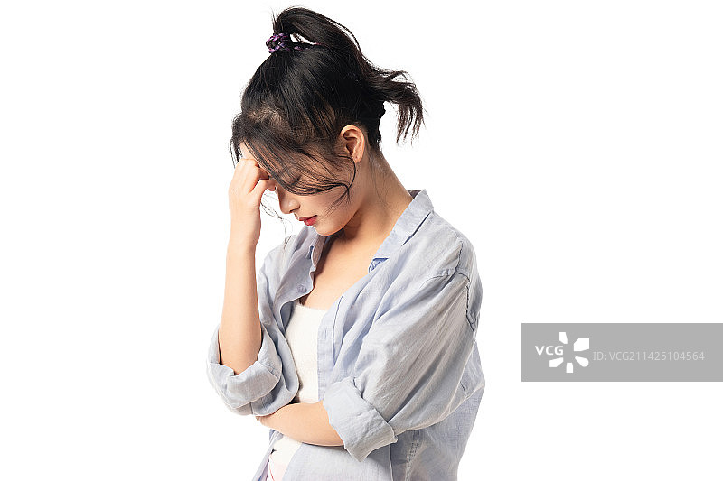 苦恼的青年女人图片素材