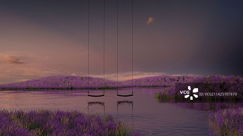 iDSTORE-三维渲染超现实主义户外梦幻自然场景电商产品展示背景图片素材