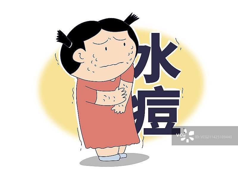 插画：儿童患水痘图片素材