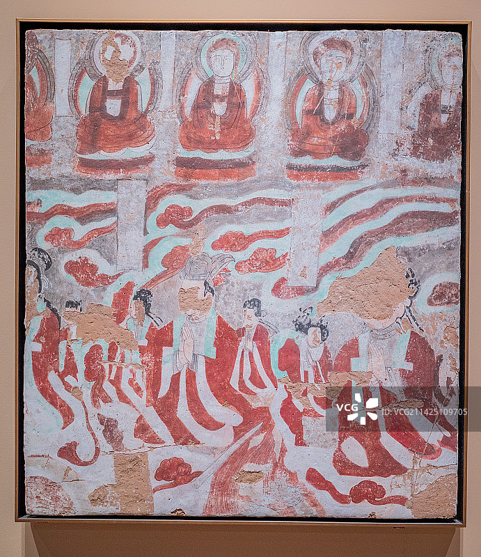 泥板龙王礼佛图图片素材