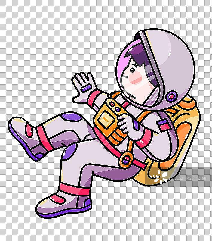 粗线条可爱卡通宇航员图片素材