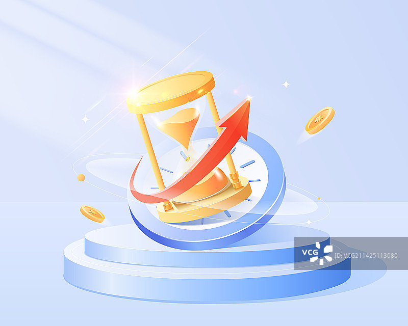 金融理财商务金融概念沙漏时钟矢量插画图片素材