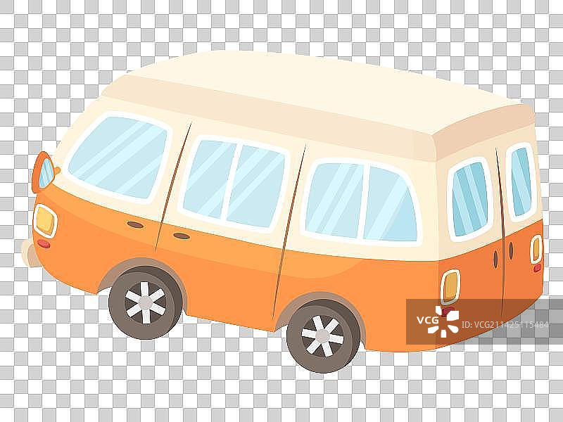 后侧方的橙色面包车图片素材