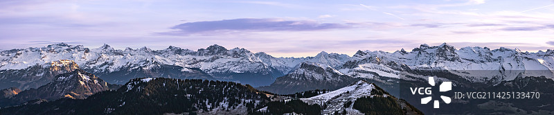 瑞士瑞吉山远眺图片素材
