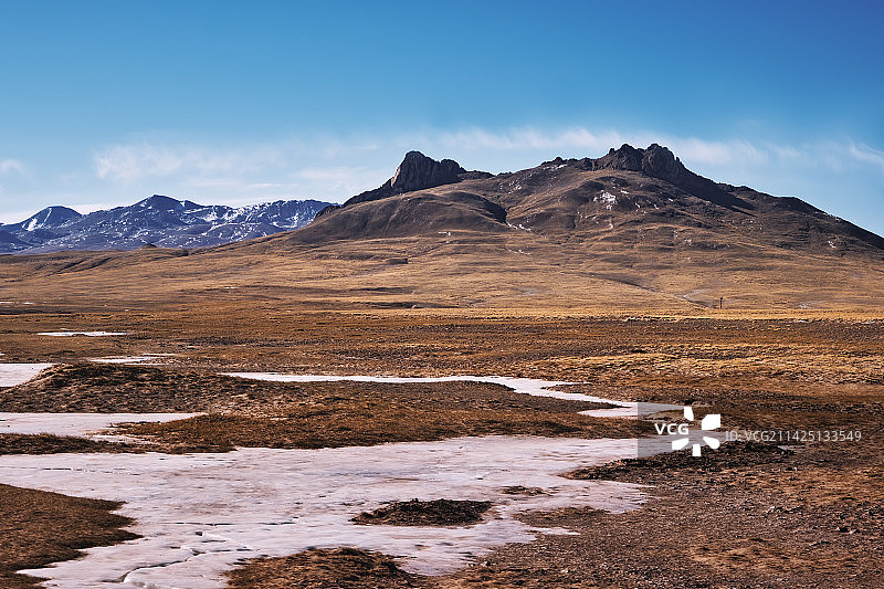 长江源头沱沱河与草原的迷人风光图片素材