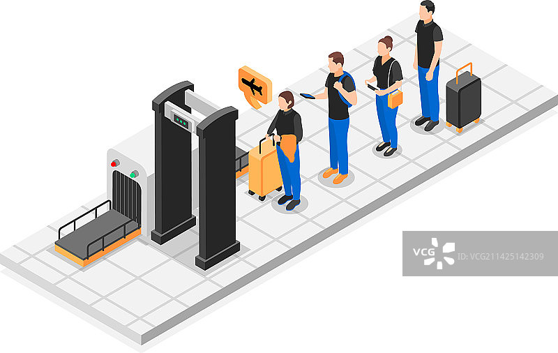 2.5D排队概念图片素材