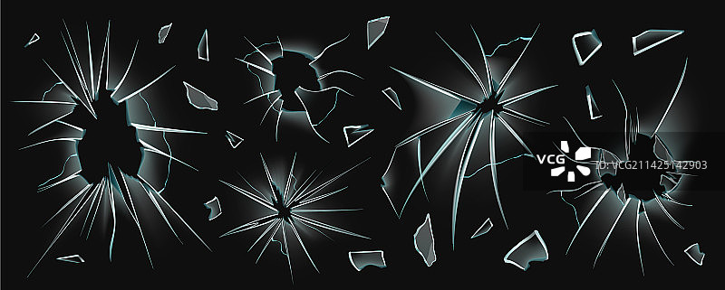 玻璃碎片孔洞合集图片素材