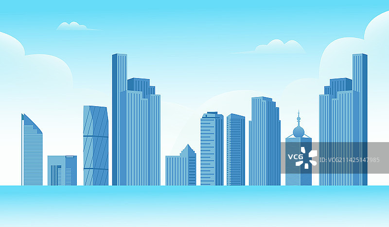 城市建筑风景矢量插画图片素材