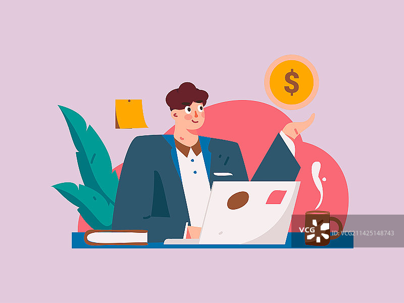 与咨询顾问进行沟通扁平矢量人物概念运营手绘插画图片素材