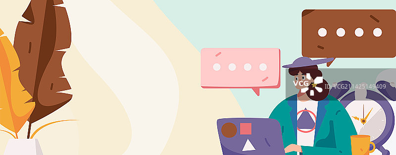 与咨询顾问进行沟通扁平矢量人物概念运营手绘插画图片素材