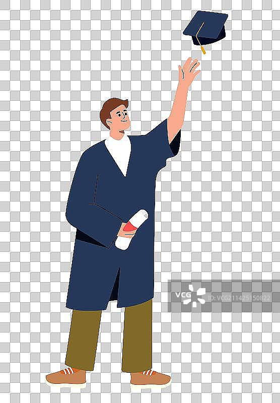 毕业季穿学士服的大学生图片素材