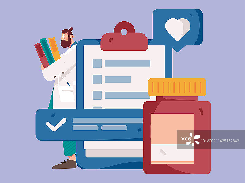 医生为病人体检扁平矢量概念运营手绘插画图片素材