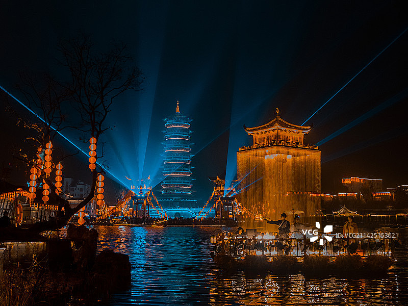 婺女洲夜景图片素材